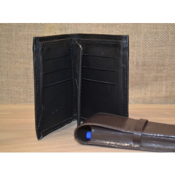 Portfel skórzany czarny męski .